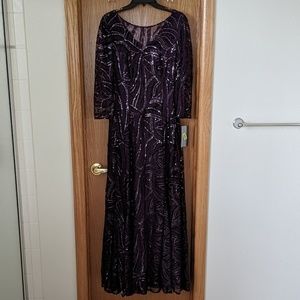 Purple Beaded Formal Dress NWT